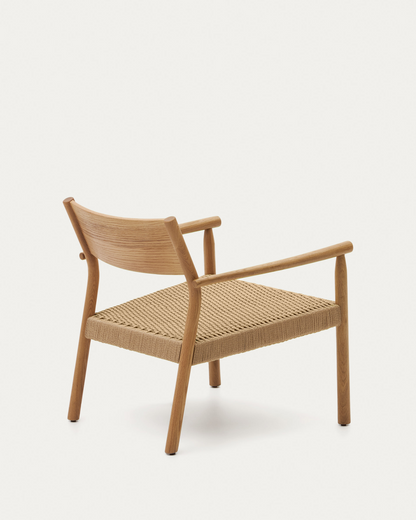 Japandi Wood and Rope Armchair