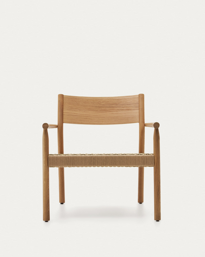 Japandi Wood and Rope Armchair