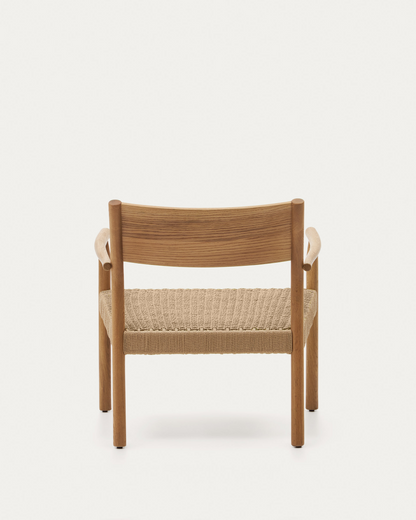 Japandi Wood and Rope Armchair