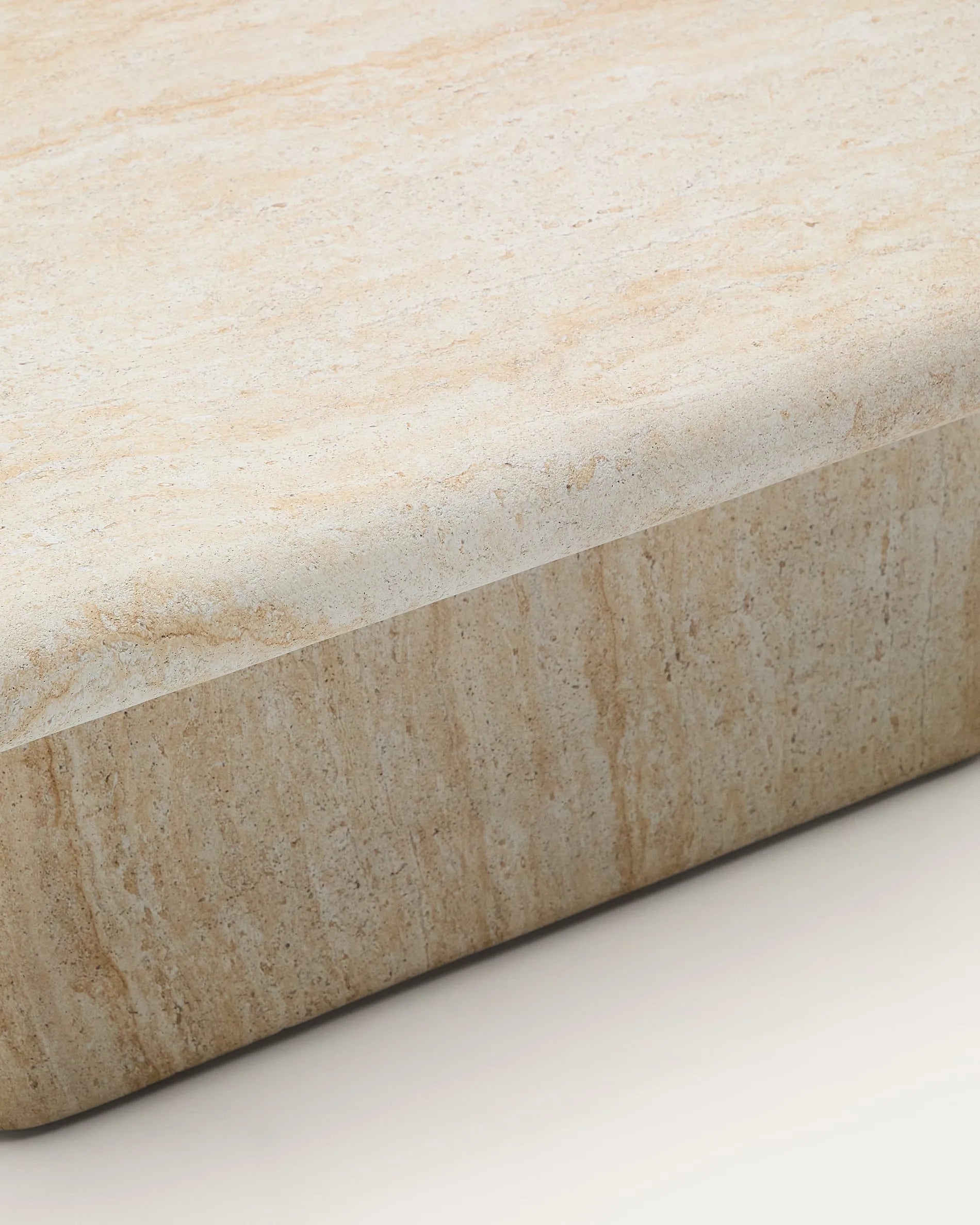 Travertine Rectangular Japandi Coffee Table