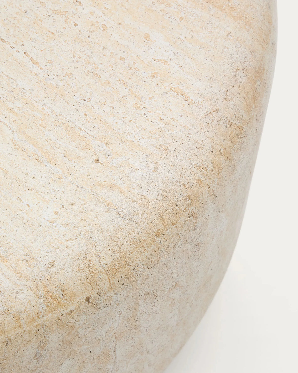 Travertine Round Japandi Coffee Table