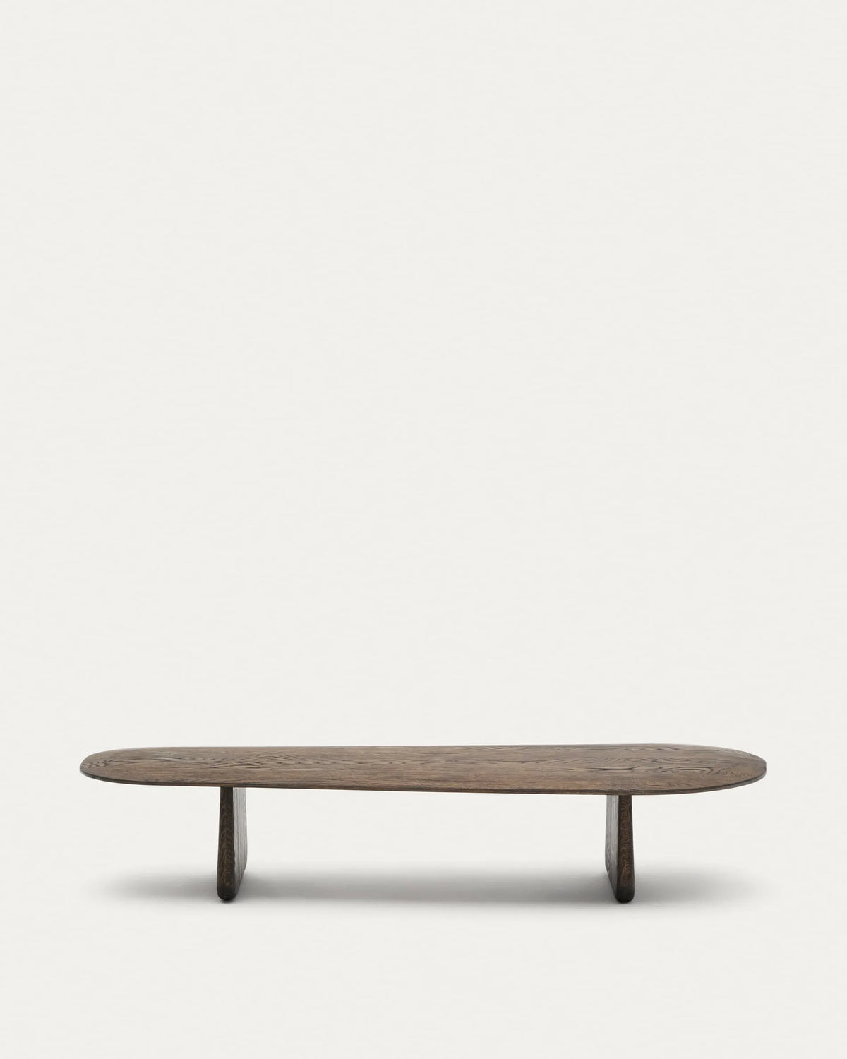 Dark Wood Organic Japandi Coffee Table in solid oak with dark finish