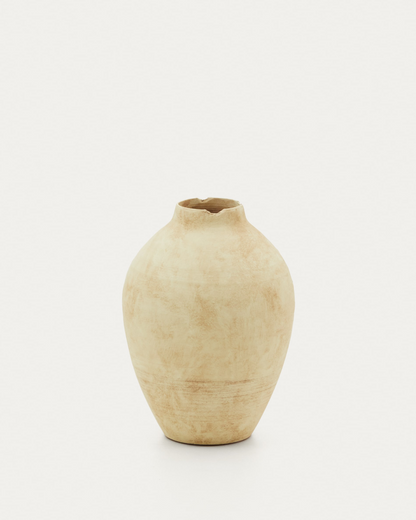 Beige Ceramic Japandi Vase