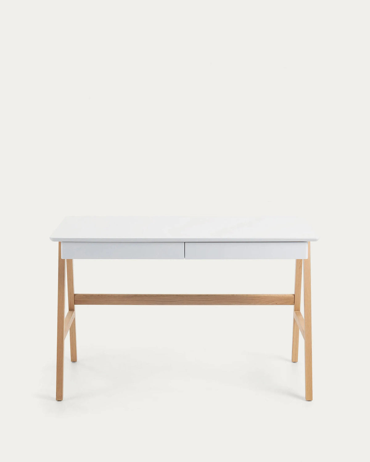 White and Wood Japandi Desk