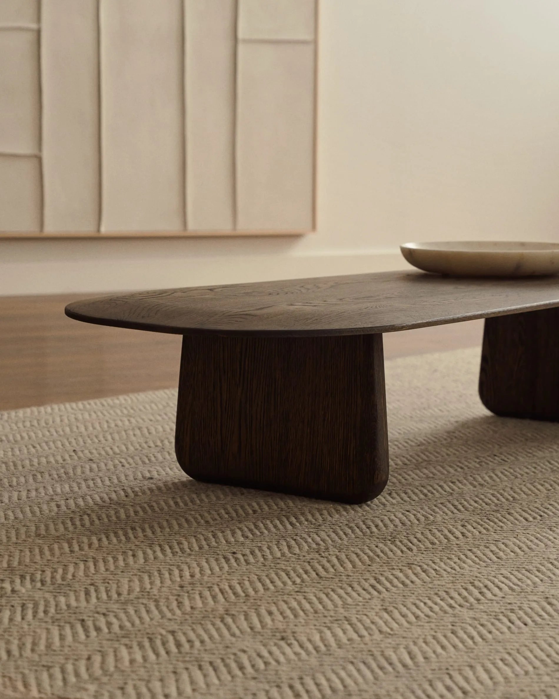 Dark Wood Organic Japandi Coffee Table
