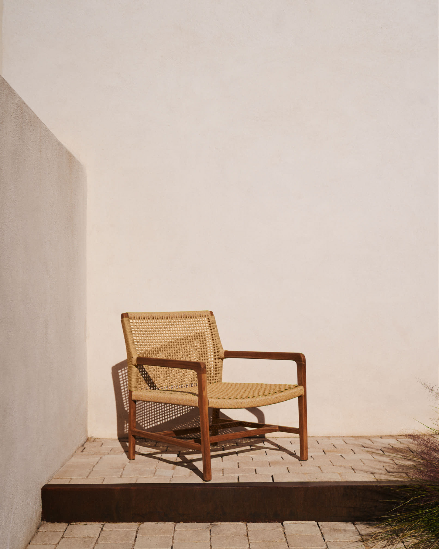 Japandi Solid Teak Armchair