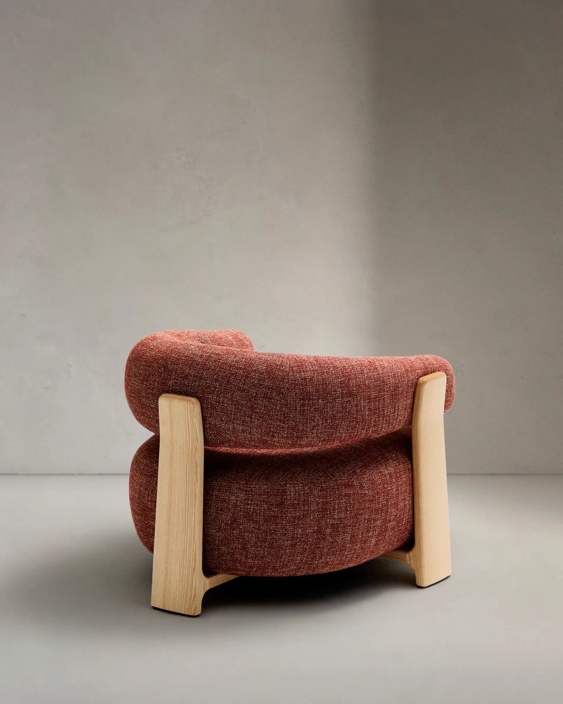 Terracotta Chenille Japandi Armchair