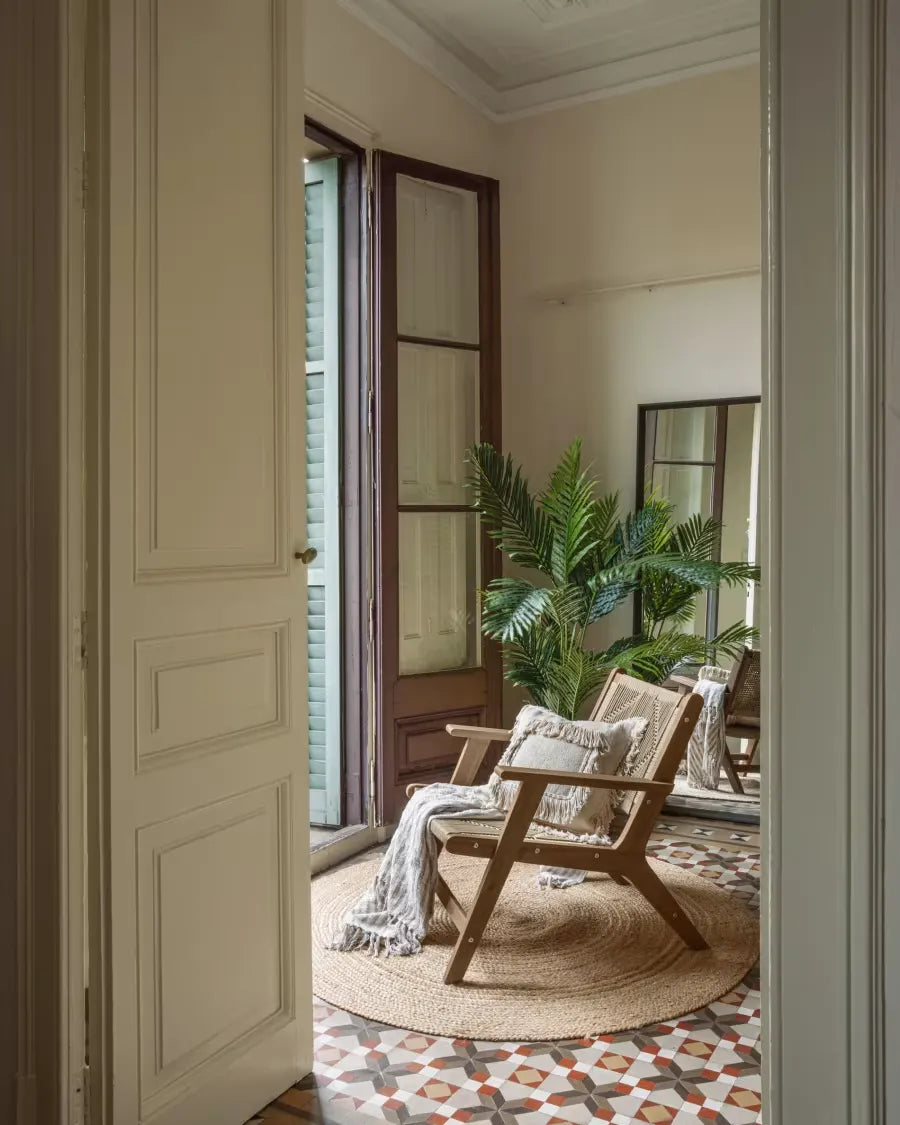 Dark Acacia Japandi Armchair