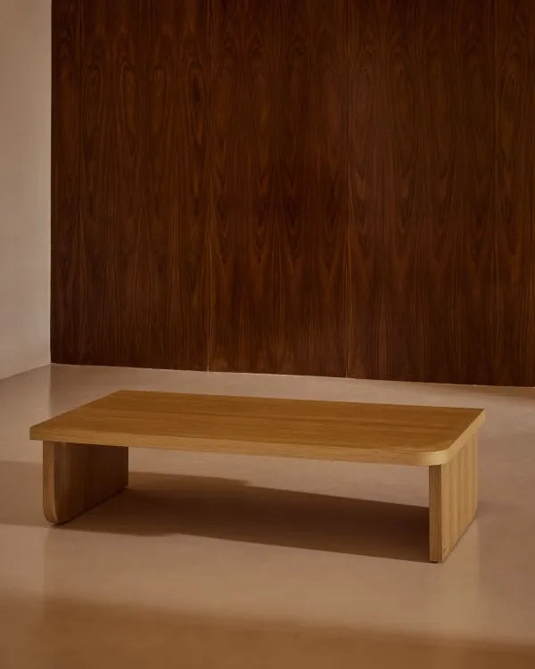 Japandi Low Profile Coffee Table in oak veneer