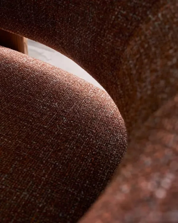 Brown Chenille Japandi Armchair