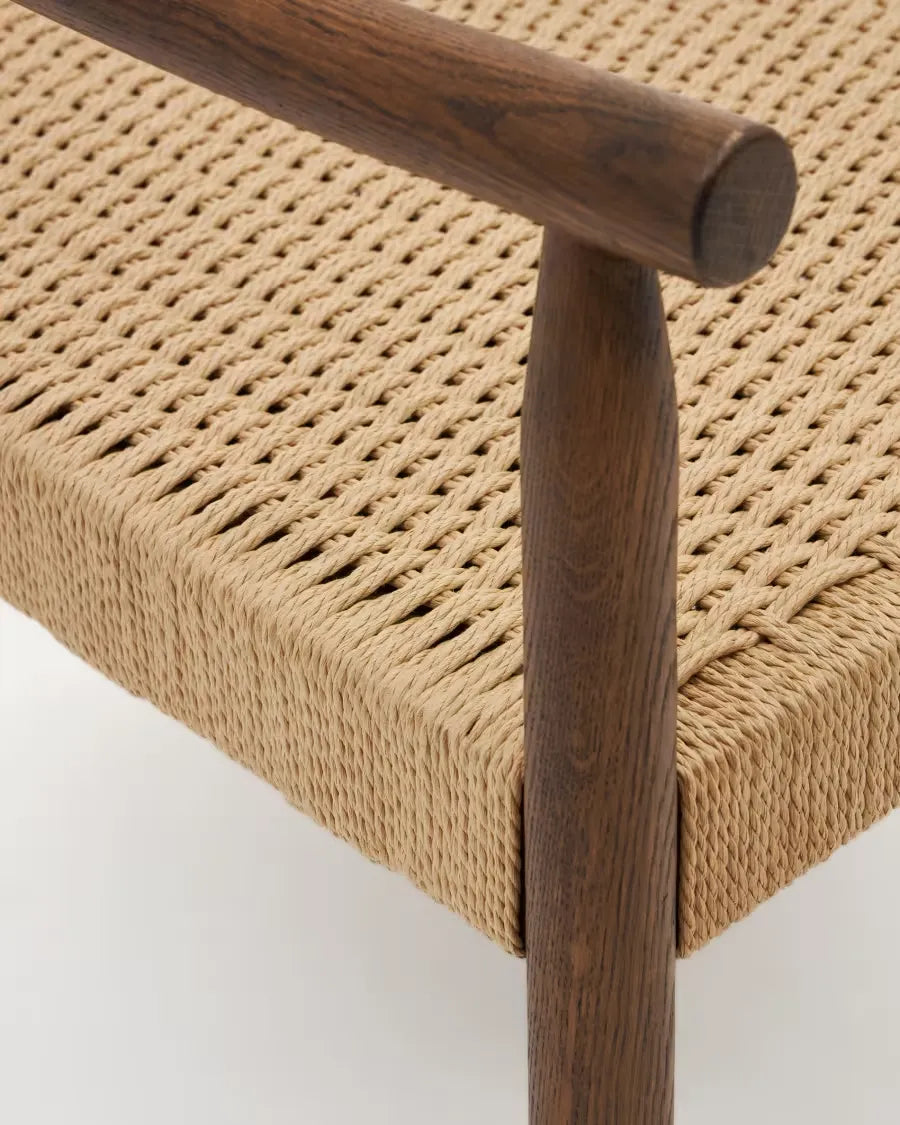 Walnut Oak Japandi Armchair
