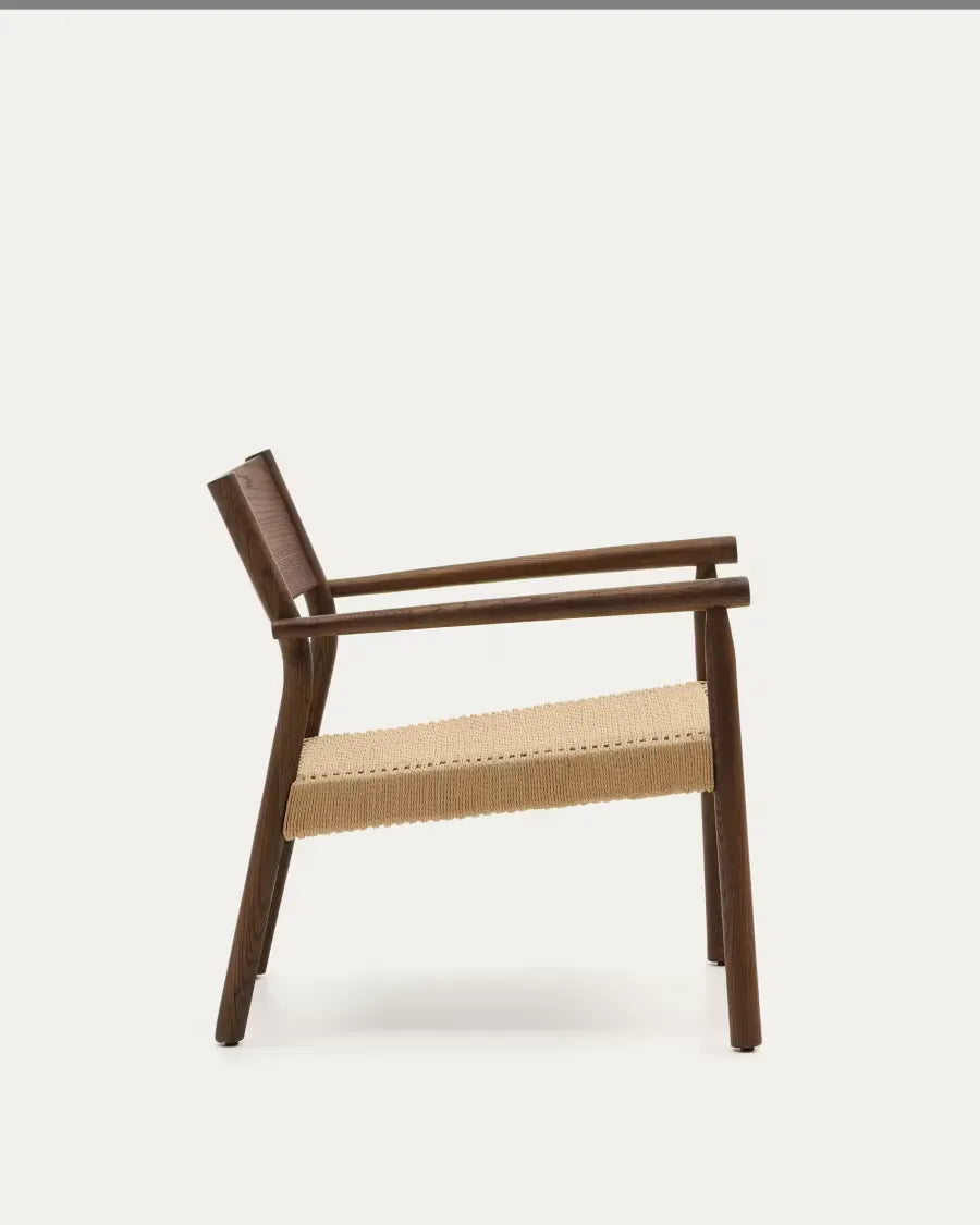 Walnut Oak Japandi Armchair