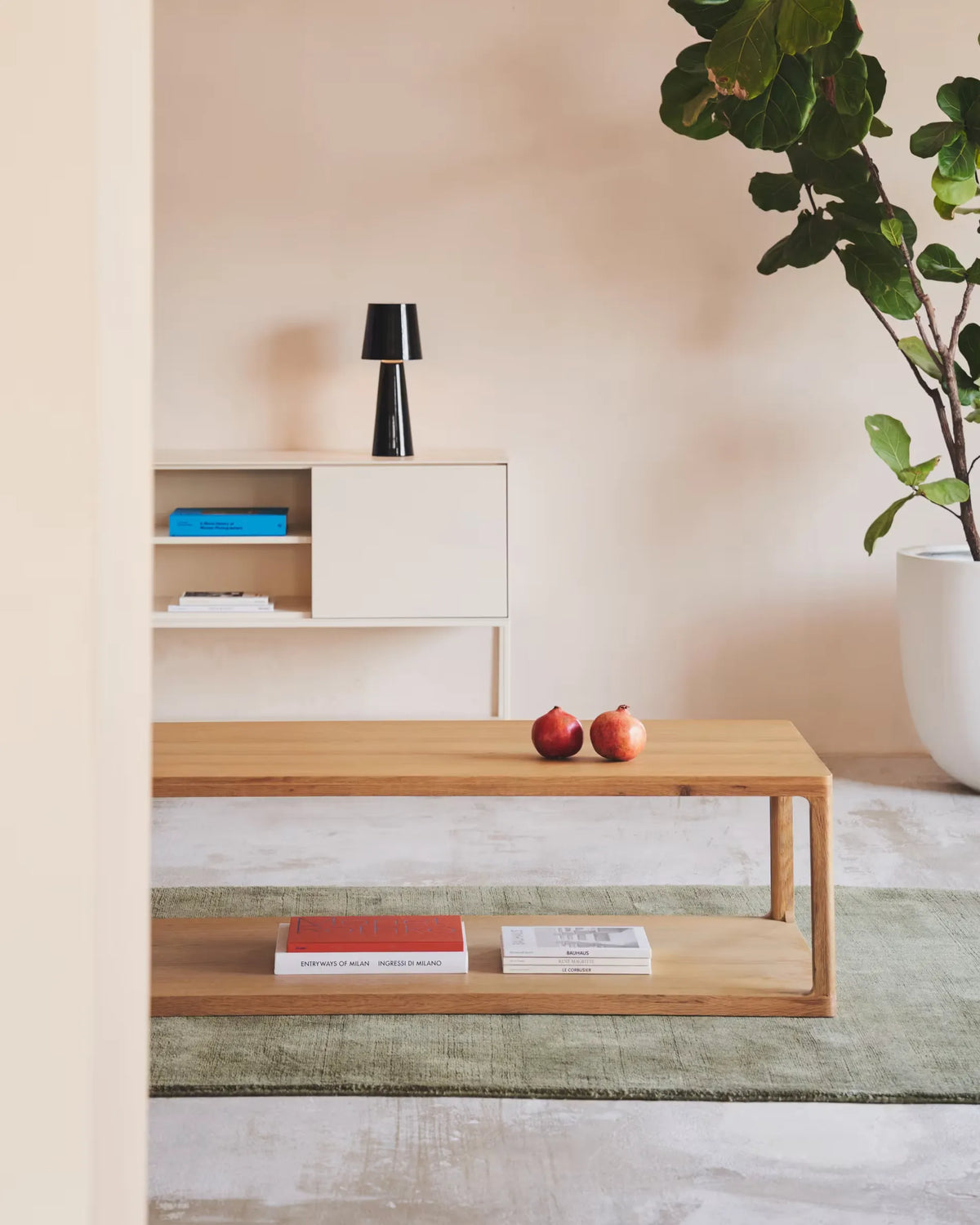 Light Wood Japandi Rectangular Coffee Table